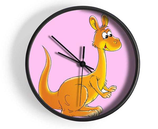 Fuzzy Kangeroo Pink Clock - Wallart-Direct UK