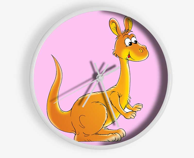 Fuzzy Kangeroo Pink Clock - Wallart-Direct UK