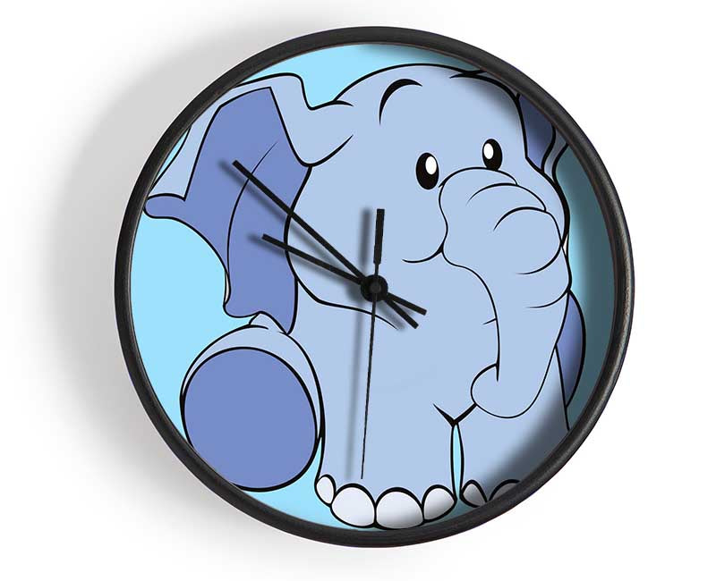 Happy Baby Elephant Baby Blue Clock - Wallart-Direct UK