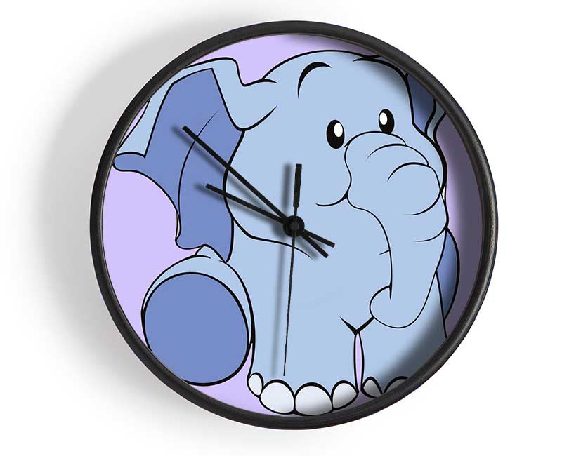 Happy Baby Elephant Lilac Clock - Wallart-Direct UK