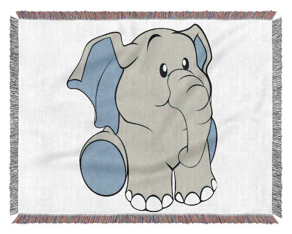 Happy Baby Elephant Pink Woven Blanket