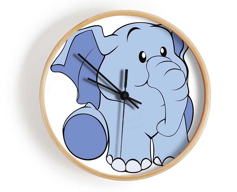 Happy Baby Elephant White Clock - Wallart-Direct UK