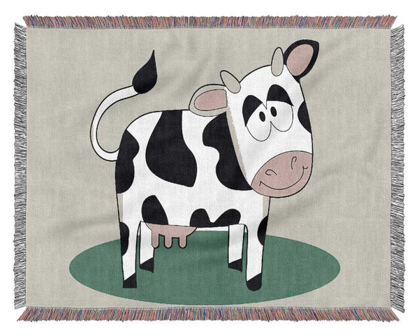 Happy Cow Lilac Woven Blanket