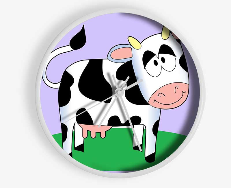 Happy Cow Lilac Clock - Wallart-Direct UK