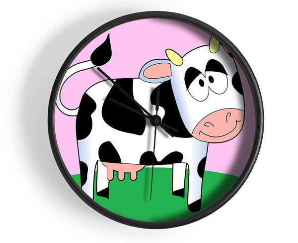 Happy Cow Pink Clock - Wallart-Direct UK