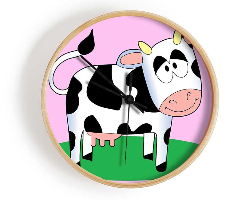 Happy Cow Pink Clock - Wallart-Direct UK