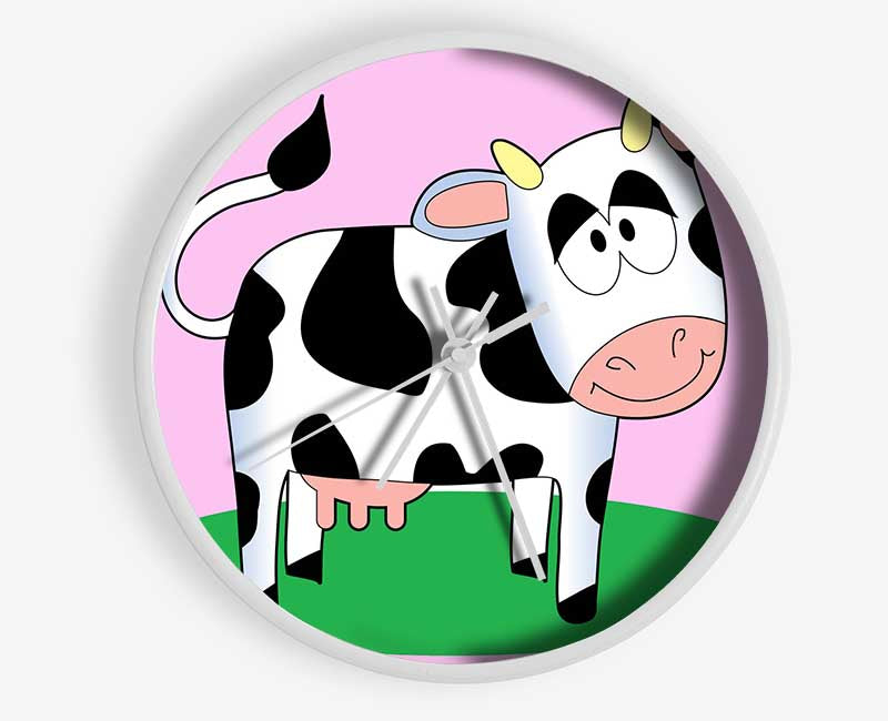 Happy Cow Pink Clock - Wallart-Direct UK