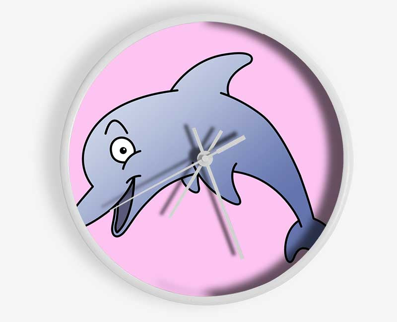 Happy Dolphin Pink Clock - Wallart-Direct UK