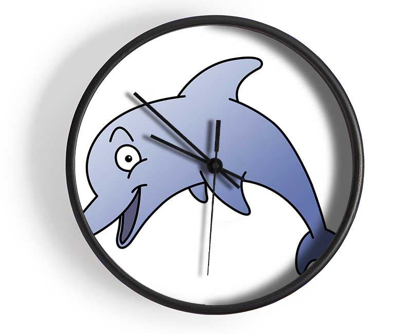 Happy Dolphin White Clock - Wallart-Direct UK