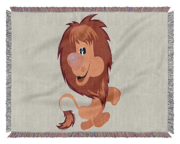 Happy Lion Lilac Woven Blanket