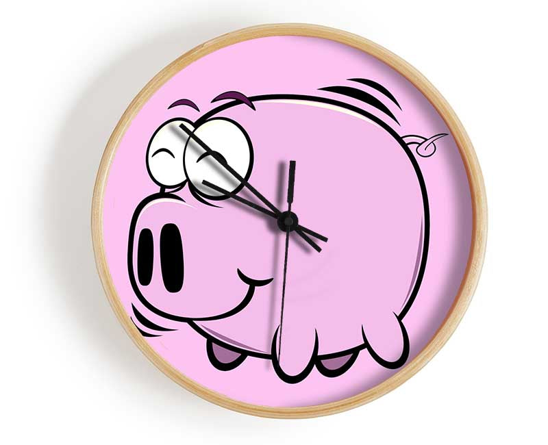 Happy Pig Smiling Pink Clock - Wallart-Direct UK