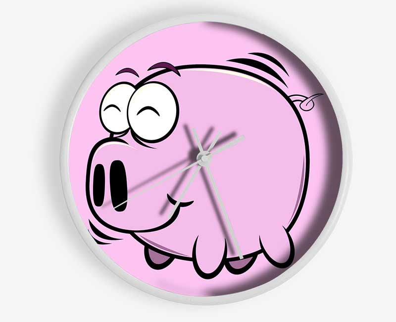 Happy Pig Smiling Pink Clock - Wallart-Direct UK