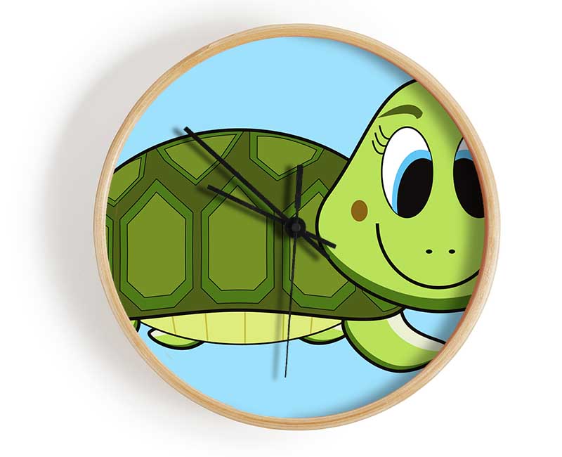 Happy Turtle Baby Blue Clock - Wallart-Direct UK