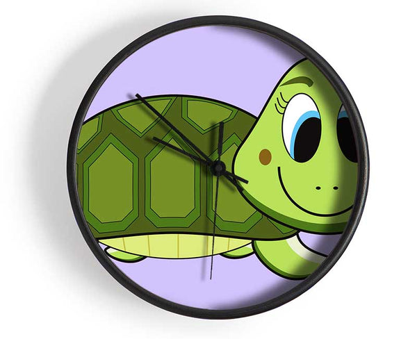 Happy Turtle Lilac Clock - Wallart-Direct UK