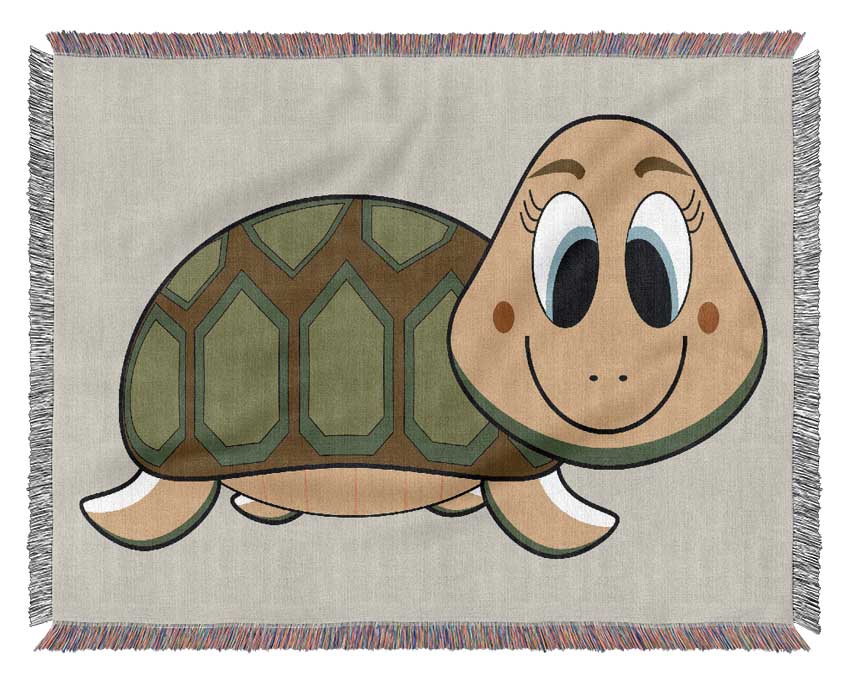 Happy Turtle Lilac Woven Blanket