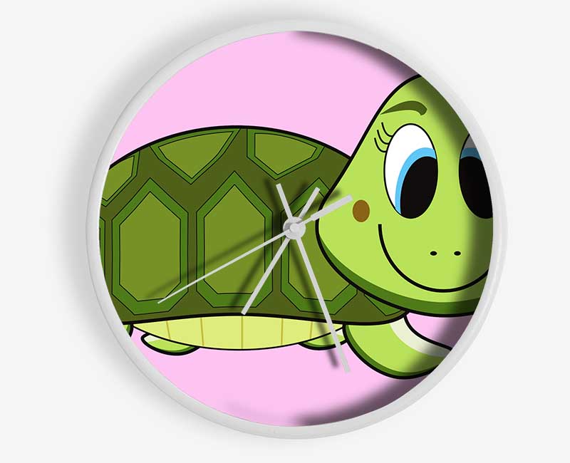 Happy Turtle Pink Clock - Wallart-Direct UK