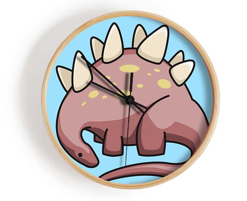 Herbivore Dinosaur Baby Blue Clock - Wallart-Direct UK