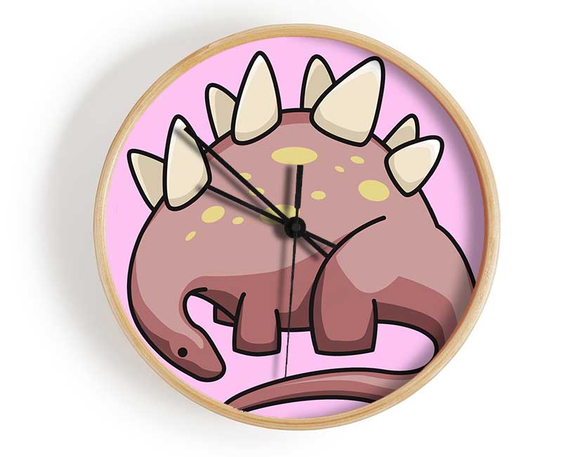 Herbivore Dinosaur Pink Clock - Wallart-Direct UK