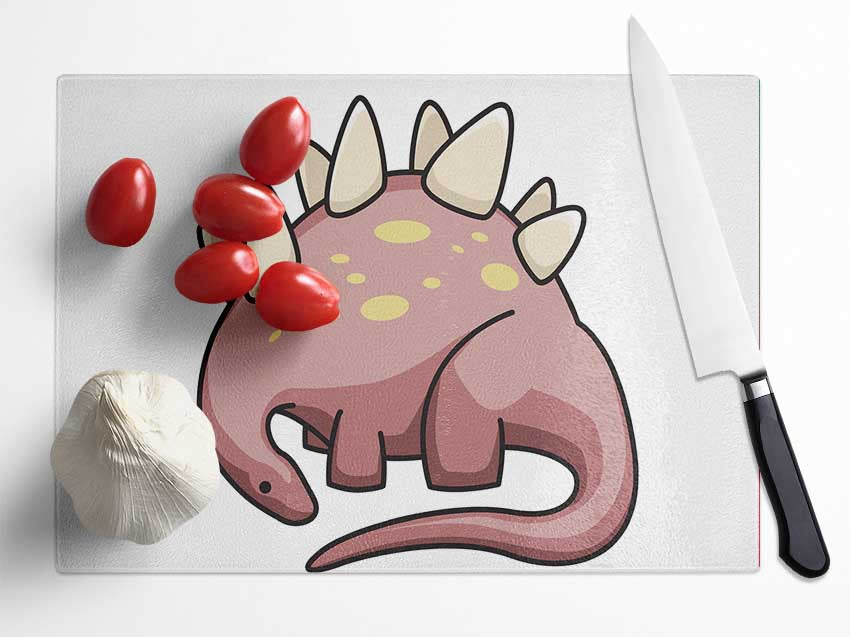 Herbivore Dinosaur White Glass Chopping Board