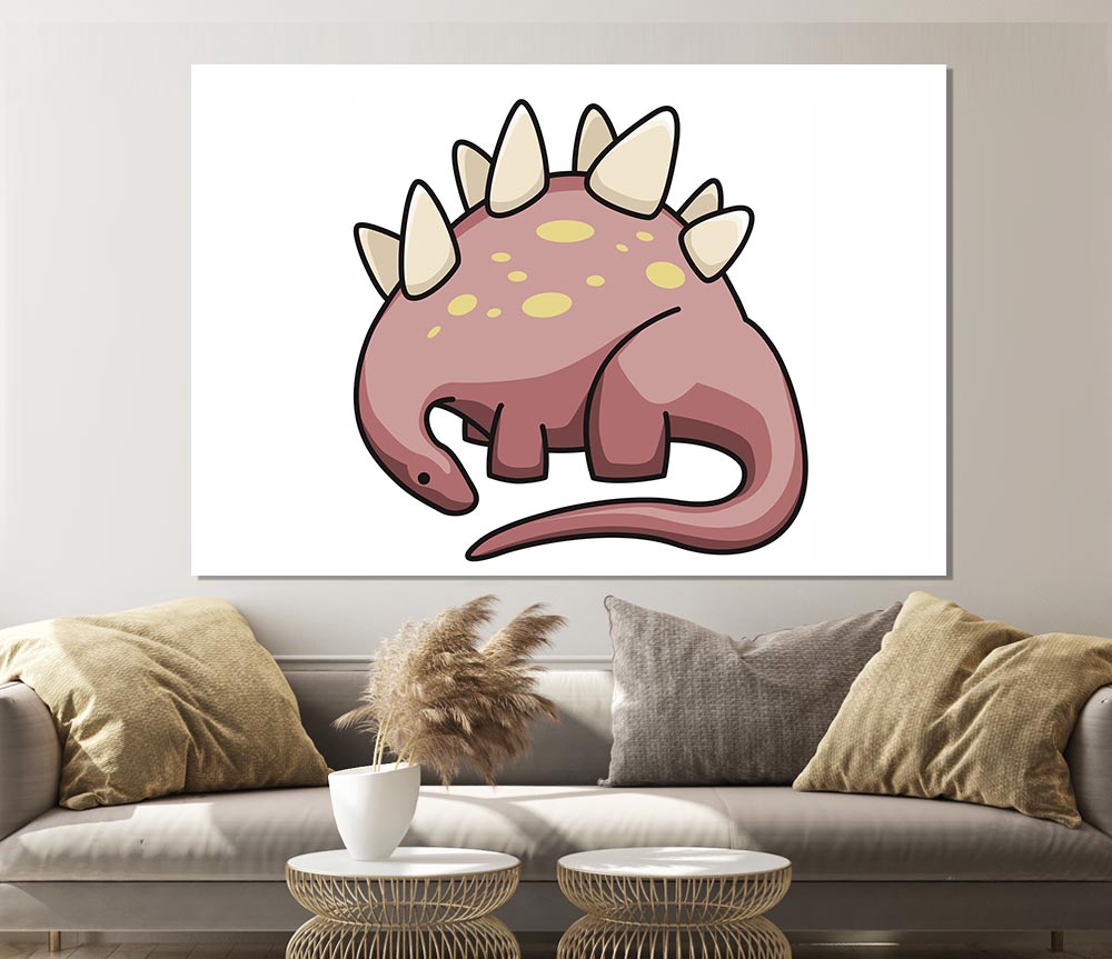 Herbivore Dinosaur White Print Poster Wall Art