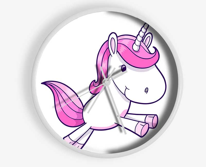 Leaping Unicorn White Clock - Wallart-Direct UK