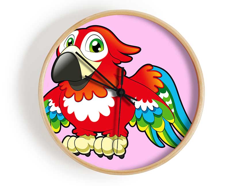 Little Parrot Pink Clock - Wallart-Direct UK