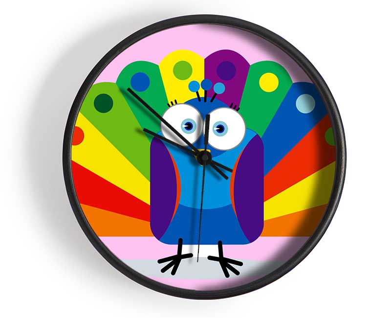 Little Peacock Pink Clock - Wallart-Direct UK