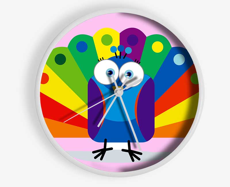 Little Peacock Pink Clock - Wallart-Direct UK