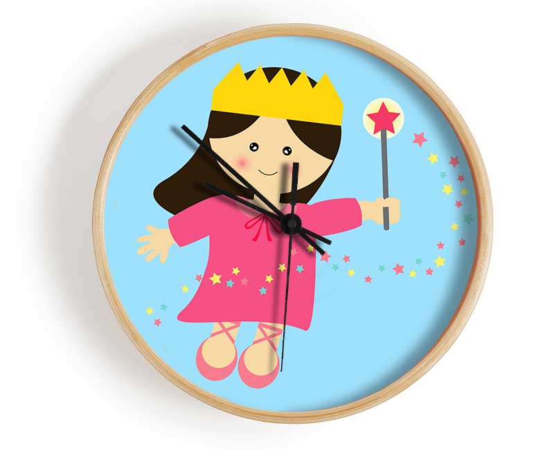 Magical Princess Baby Blue Clock - Wallart-Direct UK