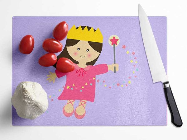 Magical Princess Lilac Glass Chopping Board