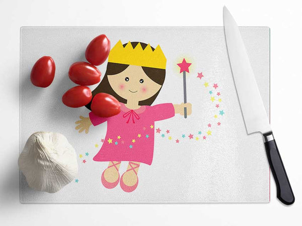 Magical Princess White Glass Chopping Board