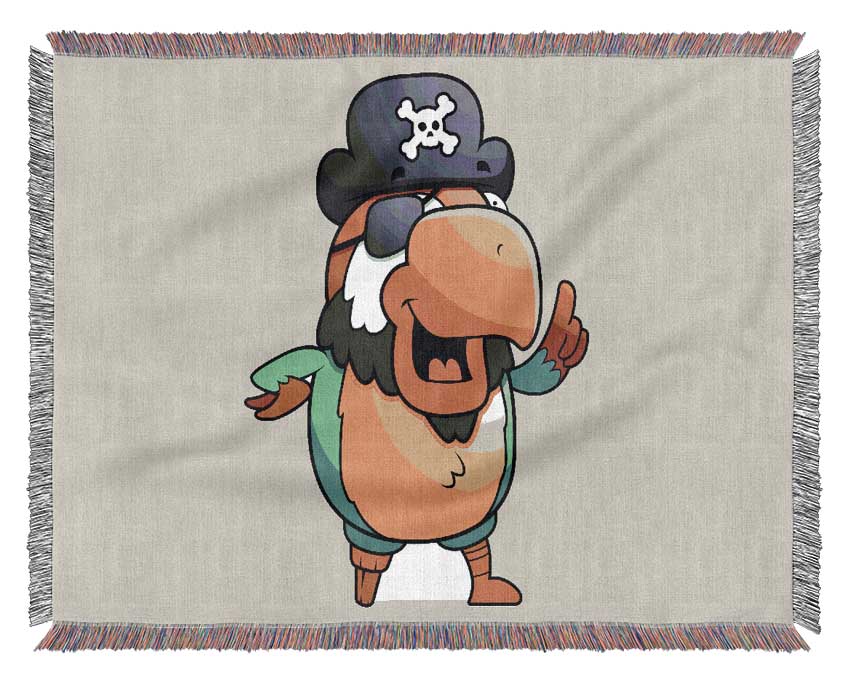 Pirate Parrot Eyepatch Lilac Woven Blanket