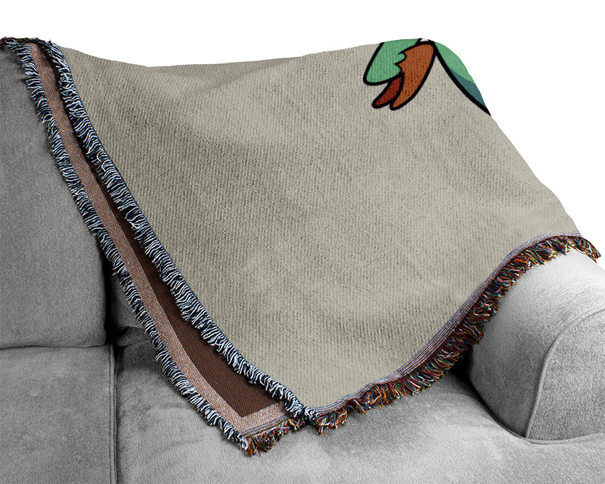 Pirate Parrot Eyepatch Lilac Woven Blanket