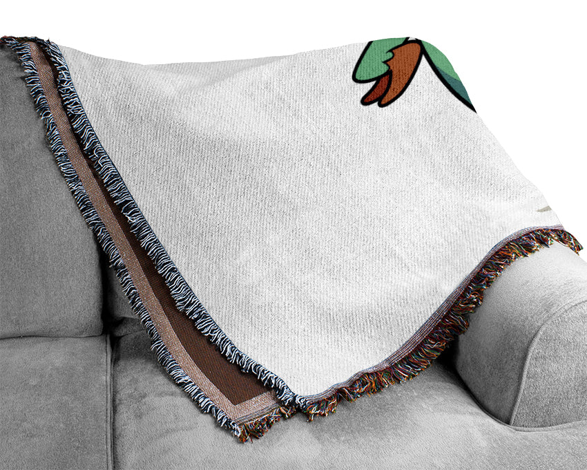 Pirate Parrot Eyepatch White Woven Blanket