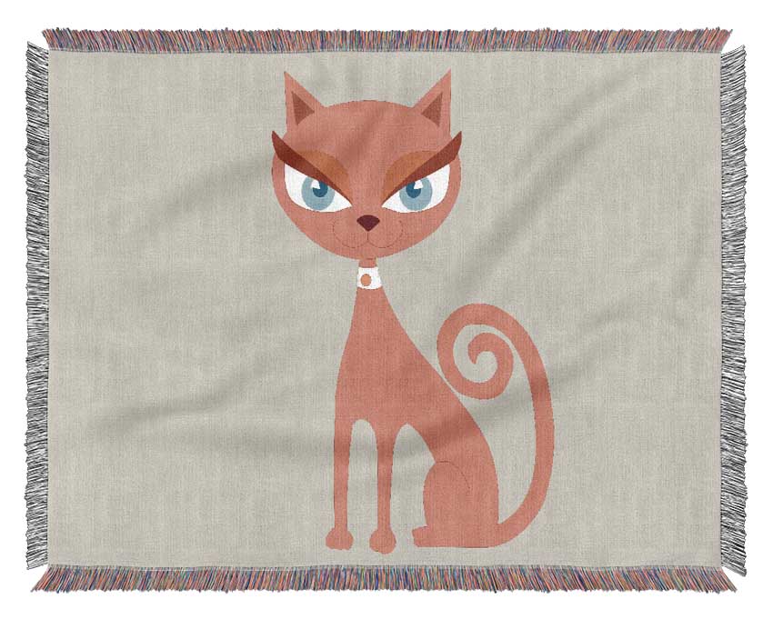 Posh Cat Lilac Woven Blanket