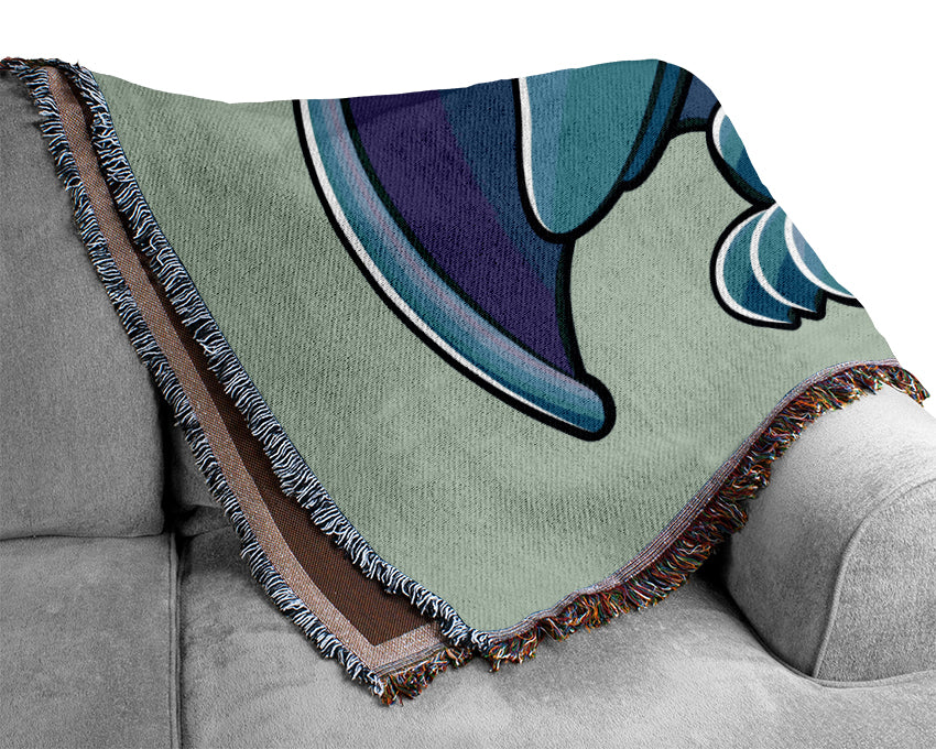 Pterodactyl Dinosaur Baby Blue Woven Blanket