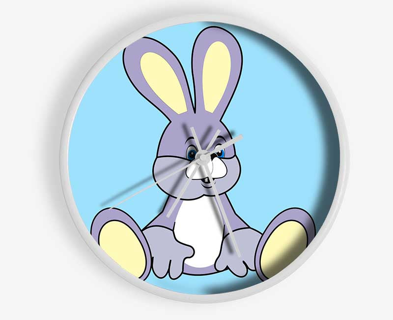 Rabbit Sitting Down Baby Blue Clock - Wallart-Direct UK