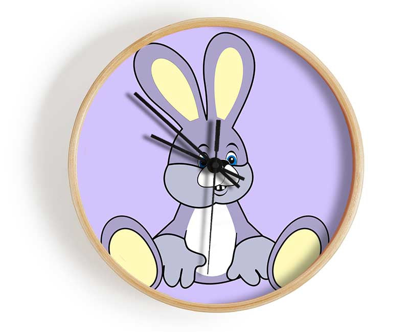 Rabbit Sitting Down Lilac Clock - Wallart-Direct UK