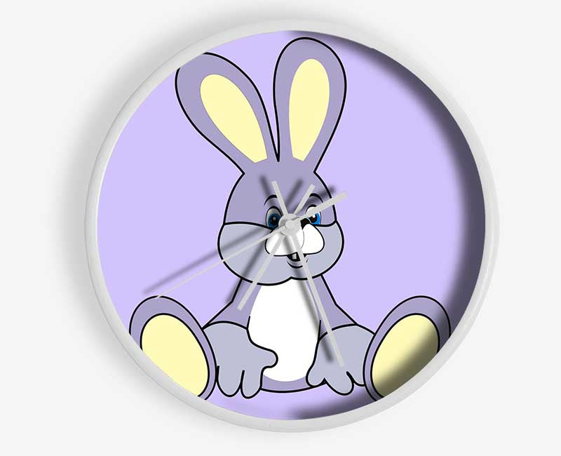 Rabbit Sitting Down Lilac Clock - Wallart-Direct UK