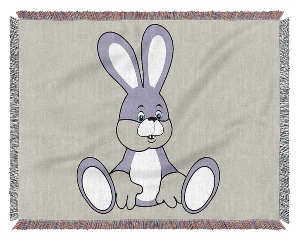 Rabbit Sitting Down Lilac Woven Blanket