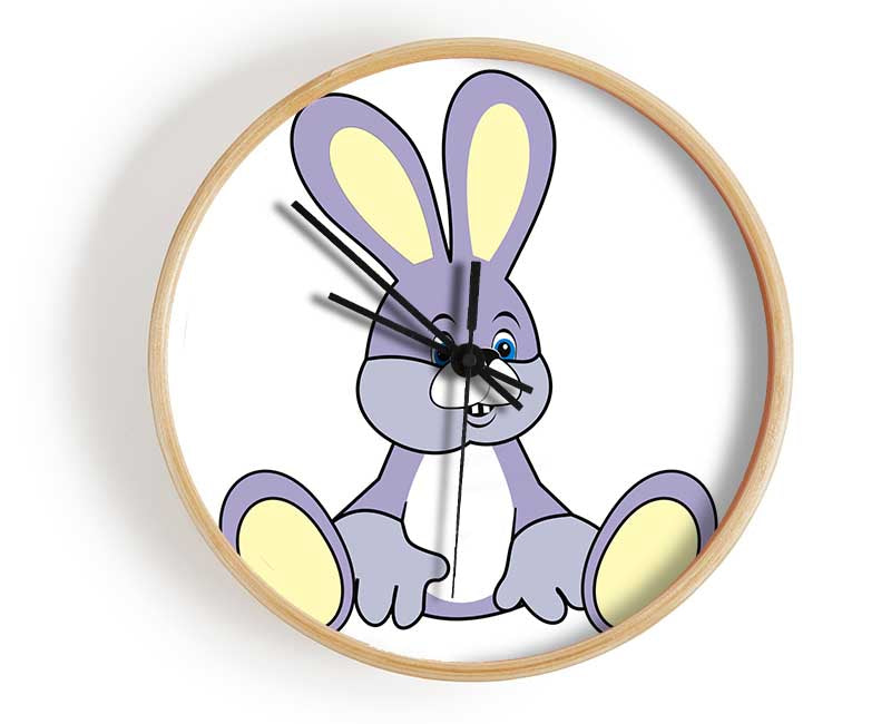 Rabbit Sitting Down White Clock - Wallart-Direct UK