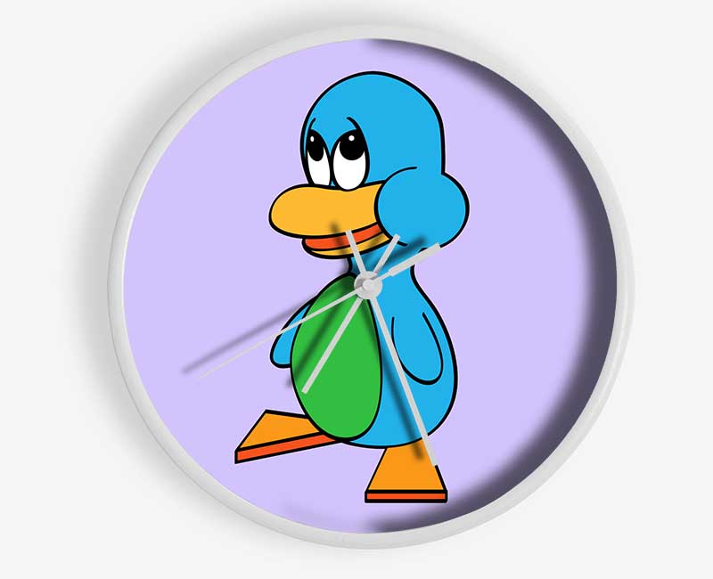 Sad Duck Lilac Clock - Wallart-Direct UK