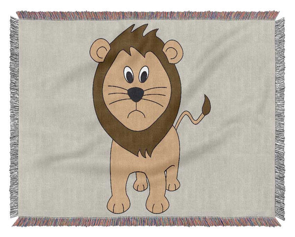 Sad Lion Lilac Woven Blanket