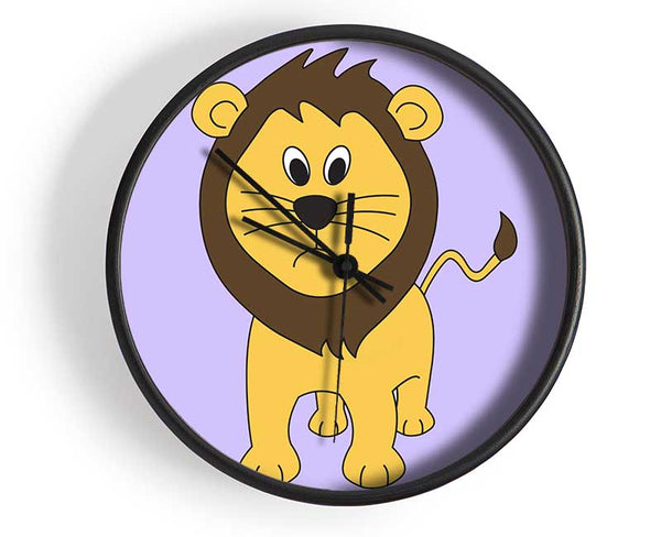 Sad Lion Lilac Clock - Wallart-Direct UK