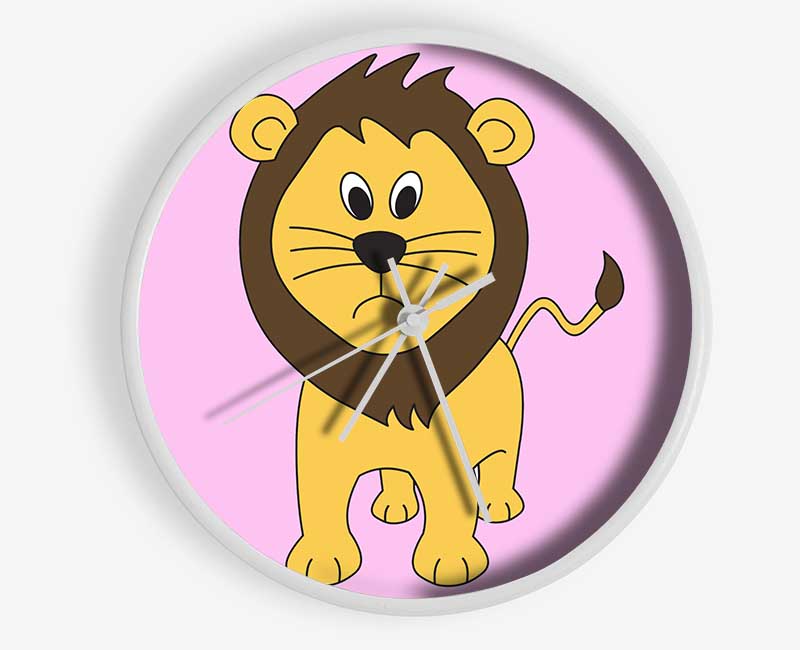 Sad Lion Pink Clock - Wallart-Direct UK