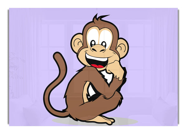 Sitting Monkey Smiling Lilac