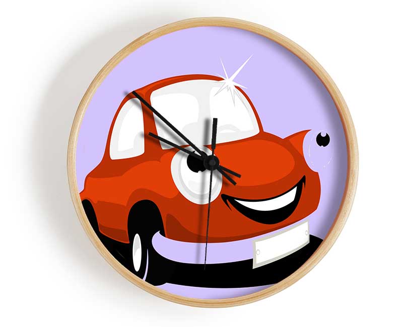 Smiling Clean Car Lilac Clock - Wallart-Direct UK