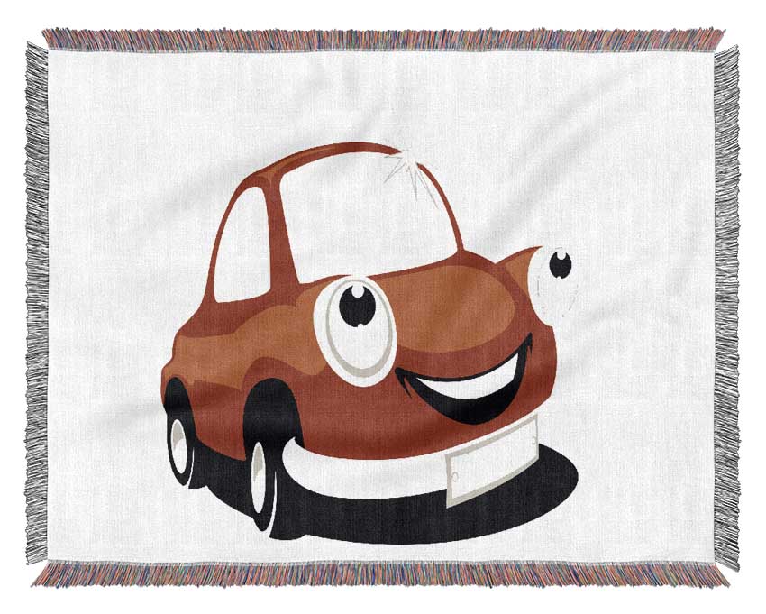 Smiling Clean Car Pink Woven Blanket