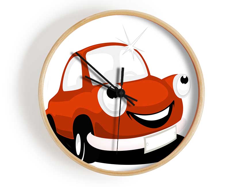 Smiling Clean Car White Clock - Wallart-Direct UK