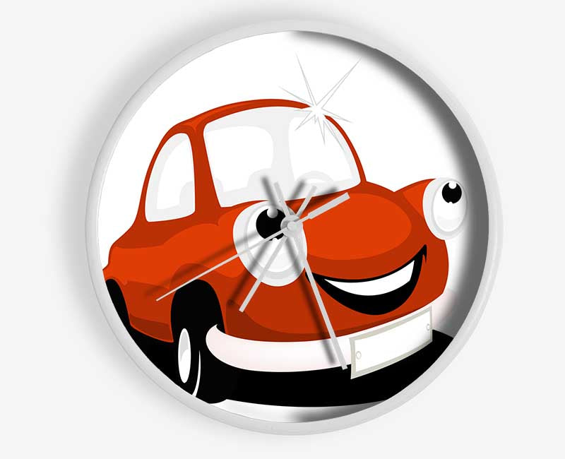 Smiling Clean Car White Clock - Wallart-Direct UK